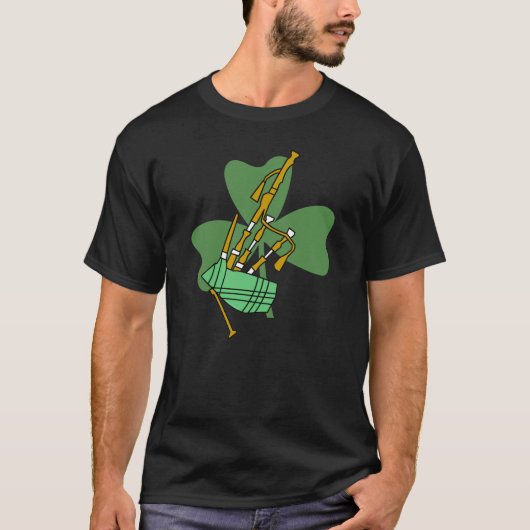 Bagpipe Shamrock T-shirt (Voorkant)