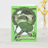 Bagpipe Shillelagh Shamrock Stone Bridge Kaart (Gele Bloem)