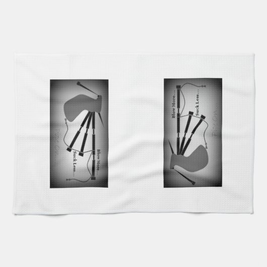 Bagpipe Theme (B/W) Theedoek (Horizontaal)