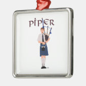 Bagpiper - Blue Kilt Metalen Ornament (Links)