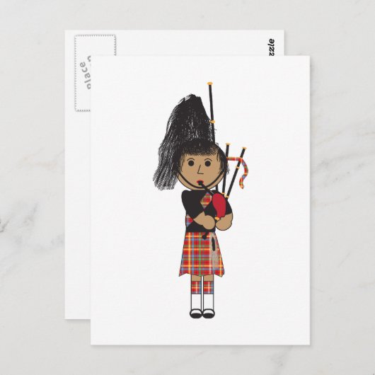 Bagpiper Briefkaart (Voorkant / Achterkant)