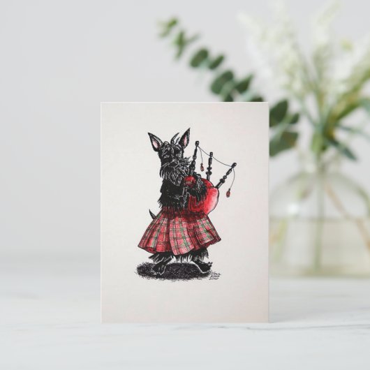 Bagpiper Briefkaart (Staand voorkant)