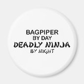 Bagpiper Deadly Ninja bij nacht Magneet (Voorkant)