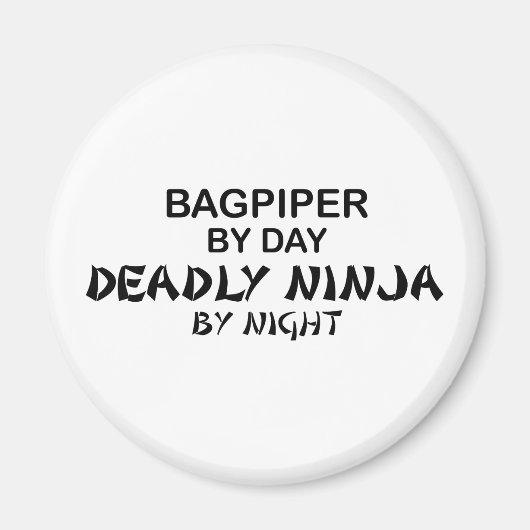 Bagpiper Deadly Ninja bij nacht Magneet (Voorkant)