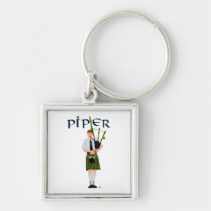 Bagpiper - Green Kilt Sleutelhanger