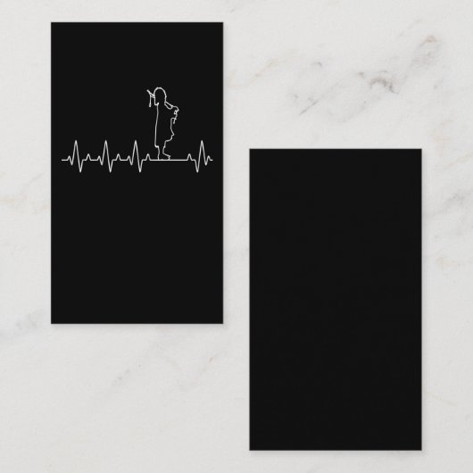 Bagpiper Heartbeat Music Lover Musicien Bagpipes Visitekaartje (Voorkant / Achterkant)