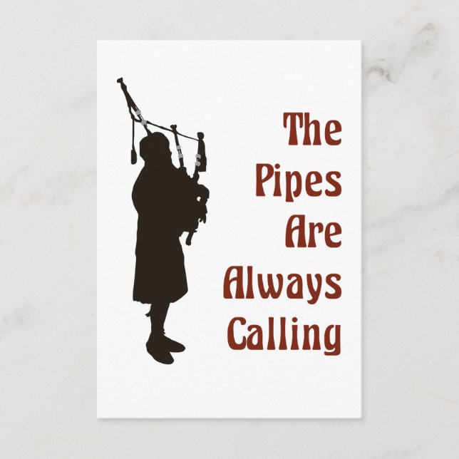 Bagpiper-Kaart - de pijpleidingen bellen altijd (Voorkant)