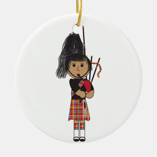 Bagpiper Keramisch Ornament (Voorkant)