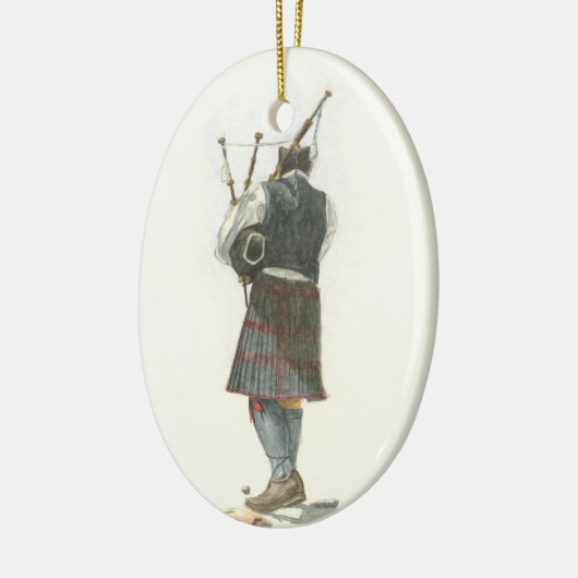 Bagpiper Keramisch Ornament (Links)