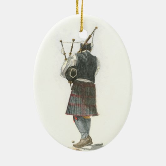 Bagpiper Keramisch Ornament (Achterkant)