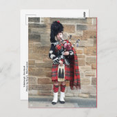 Bagpiper of Edinburgh, Schotland Briefkaart (Voorkant / Achterkant)