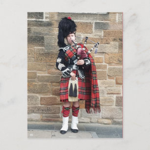 Bagpiper of Edinburgh, Schotland Briefkaart