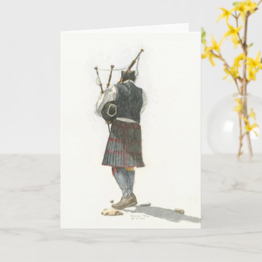 Bagpiper op Beach Kaart (Gele Bloem)