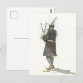 Bagpiper op het strand briefkaart (Voorkant / Achterkant)