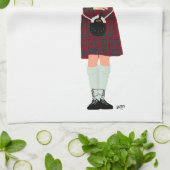Bagpiper - Red Kilt Theedoek (Gevouwen)