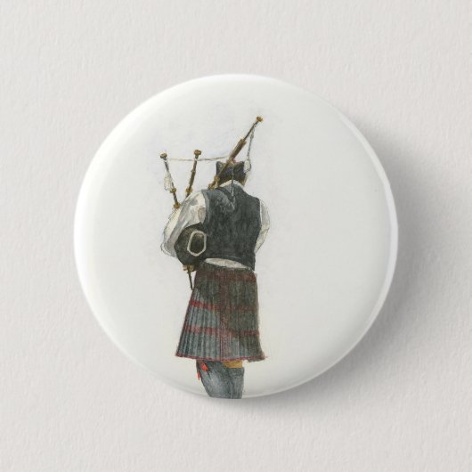 Bagpiper Ronde Button 5,7 Cm (Voorkant)