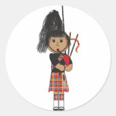 Bagpiper Ronde Sticker (Voorkant)