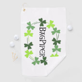 Bagpiper Shamrock Oval Golfhanddoek (Insitu)