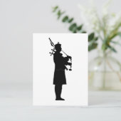 Bagpiper Silhouette Briefkaart (Staand voorkant)