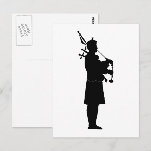 Bagpiper Silhouette Briefkaart (Voorkant / Achterkant)