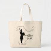 Bagpiper Silhouette Grote Tote Bag (Voorkant)