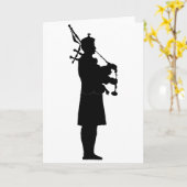 Bagpiper Silhouette Kaart (Gele Bloem)