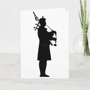 Bagpiper Silhouette Kaart