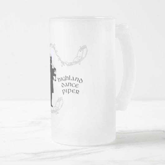 Bagpiper Silhouette Matglas Bierpul (Voorkant rechts)