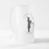 Bagpiper Silhouette Matglas Bierpul (Voorkant links)