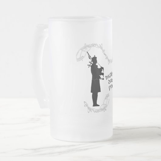 Bagpiper Silhouette Matglas Bierpul (Voorkant links)