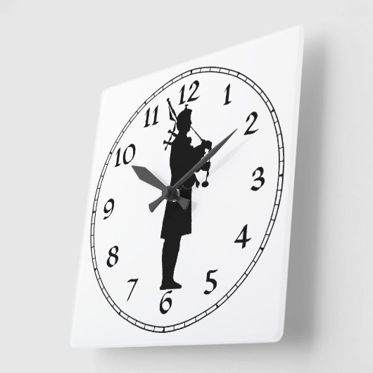 Bagpiper Silhouette Vierkante Klok (Hoek)