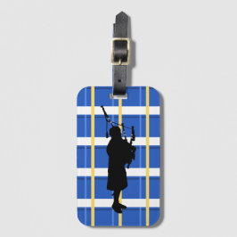 Bagpiper Tartan Bagagelabel