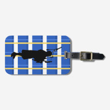 Bagpiper Tartan Bagagelabel