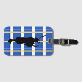 Bagpiper Tartan Bagagelabel