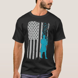 Bagpiper USA Flag Piper of Honor Guard Bagpipe Pla T-shirt