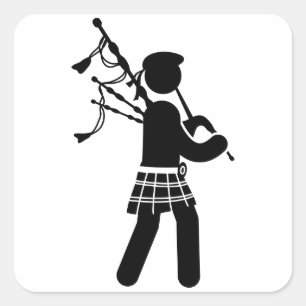 Bagpiper Vierkante Sticker