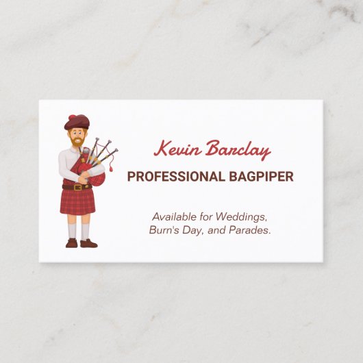 Bagpiper Visitekaartje (Voorkant)