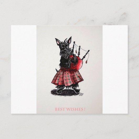 Bagpiper's beste wensen briefkaart (Voorkant)