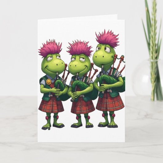 Bagpipers voor Burns Supper Schots Wenskaart Feestdagen Kaart (Voorkant)