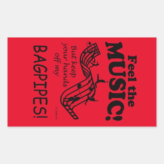 Bagpipes De Sticker van de muziek in de rechthoek (Voorkant)