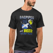 Bagpipes en Beer Thats waarom ik hier Schotse vlag T-shirt (Voorkant)