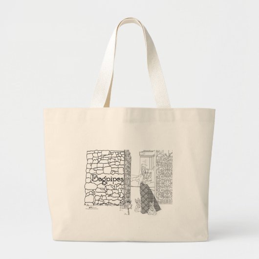 Bagpipes en Scotties in Schotse Canvas tas (Voorkant)