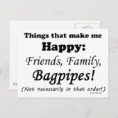 Bagpipes maken me gelukkig briefkaart (Voorkant / Achterkant)