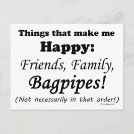 Bagpipes maken me gelukkig briefkaart