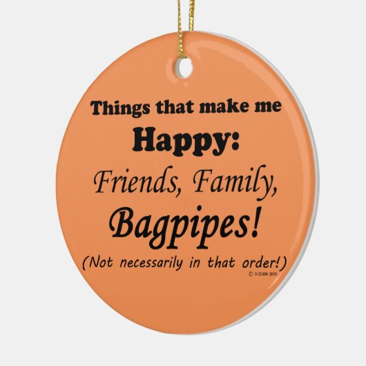 Bagpipes maken me gelukkig keramisch ornament (Links)