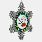Bagpipes Music Instrument Kerstmis Tin Sneeuwvlok Ornament (Links)