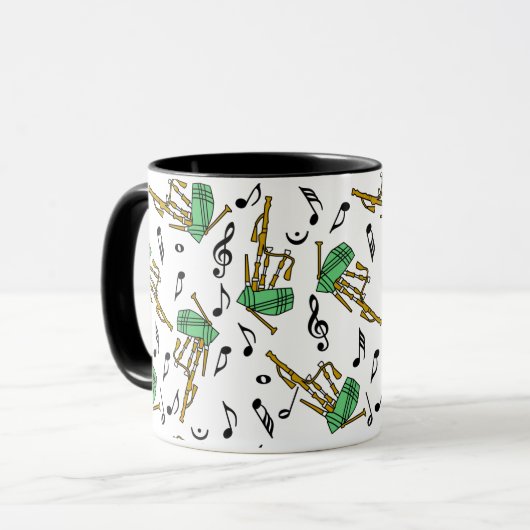 Bagpipes Music Note Pattern Mok (Voorkant links)