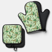 Bagpipes Music Note Pattern Ovenwant & Pannenlap Set (Voorkant / Achterkant)