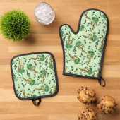Bagpipes Music Note Pattern Ovenwant & Pannenlap Set (Top down)