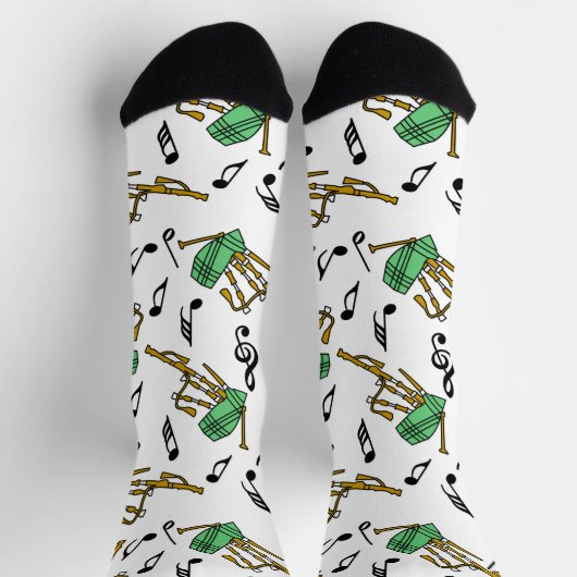 Bagpipes Music Note Pattern Sokken (Top)